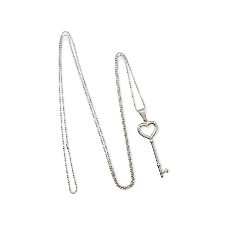 Necklace steel silver with key2